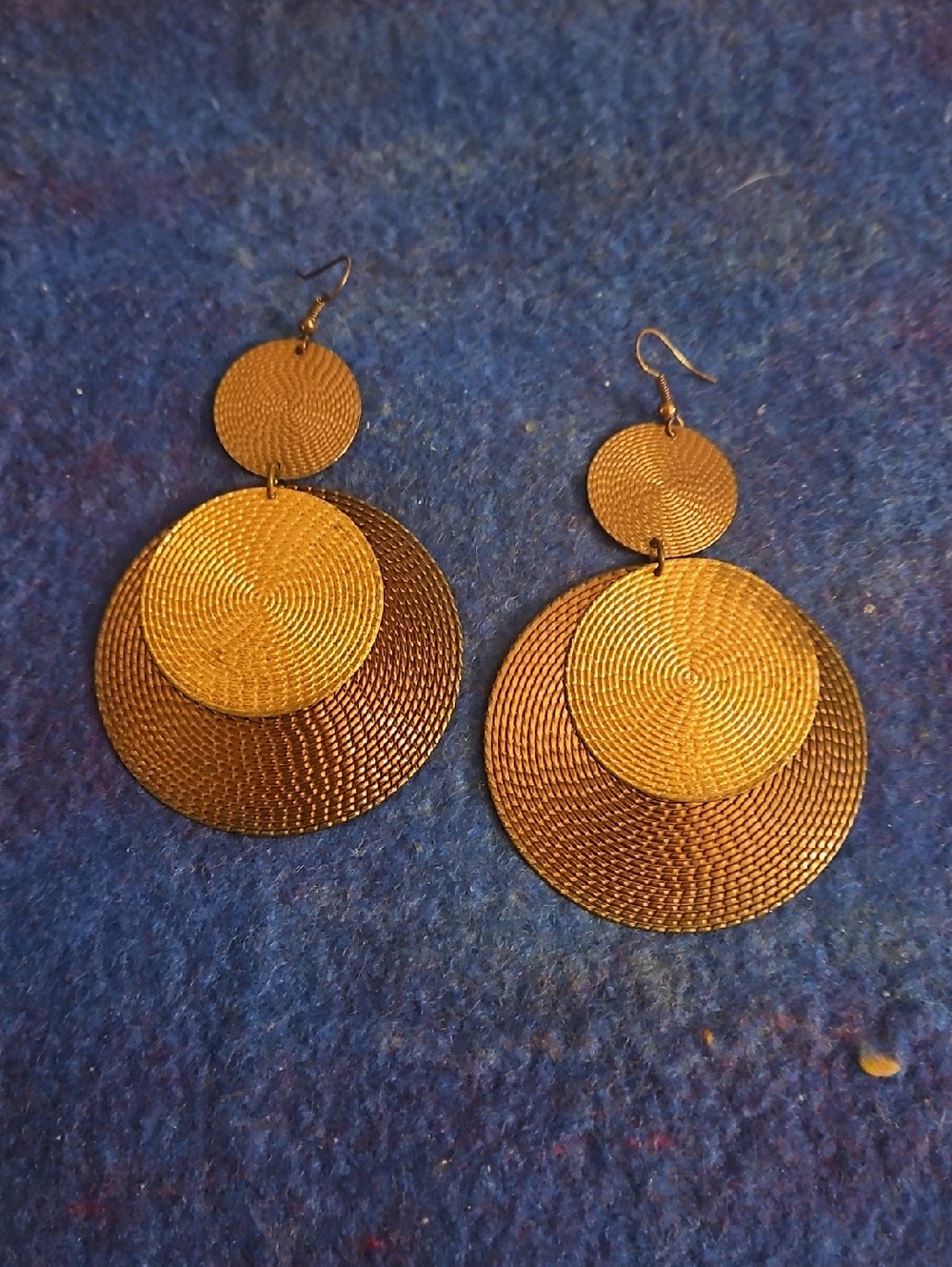 3 For $15 Gold Double Disc Drop Earrings